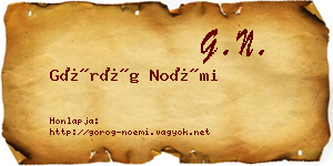 Görög Noémi névjegykártya