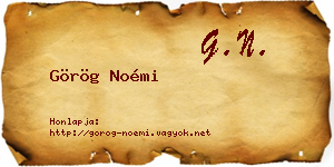 Görög Noémi névjegykártya